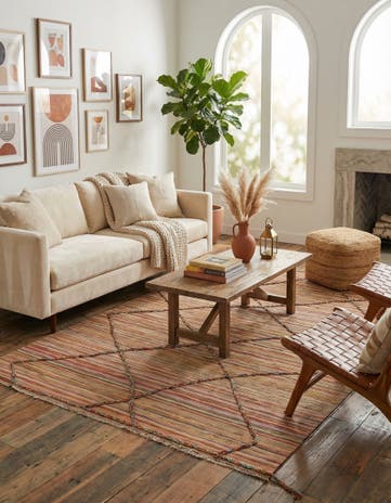 5' 7 x 8' Hand Knotted Moroccan Wool Rug