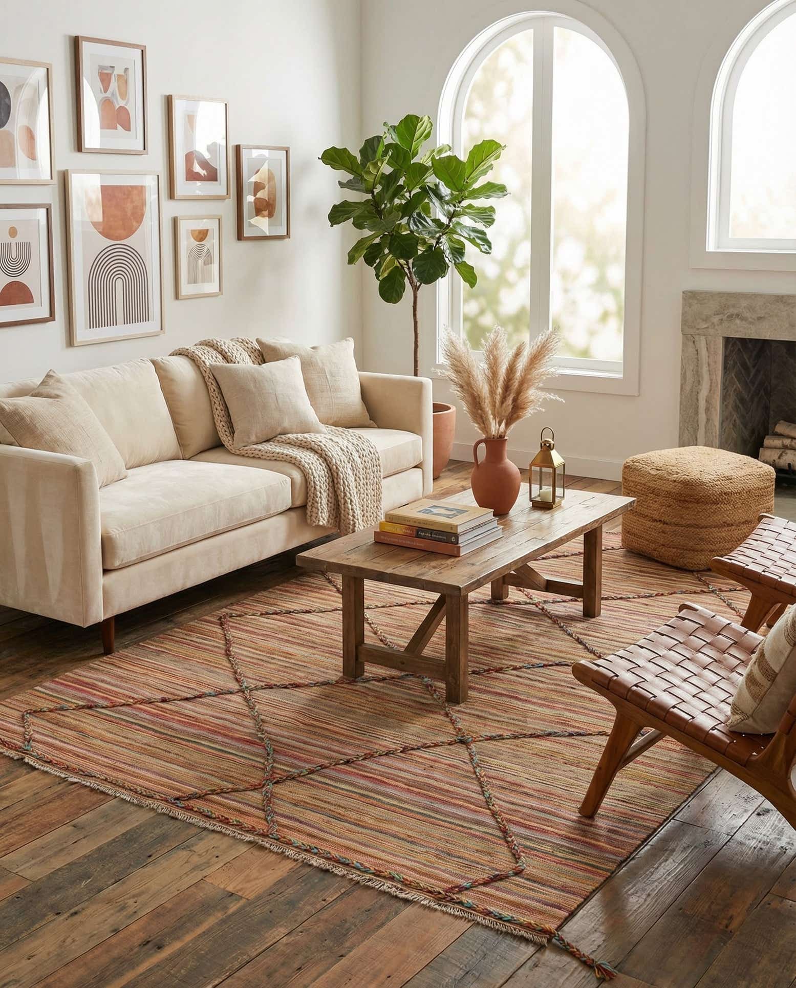 5' 7 x 8' Hand Knotted Moroccan Wool Rug
