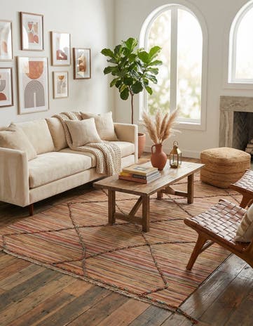 5' 7 x 8' Hand Knotted Moroccan Wool Rug