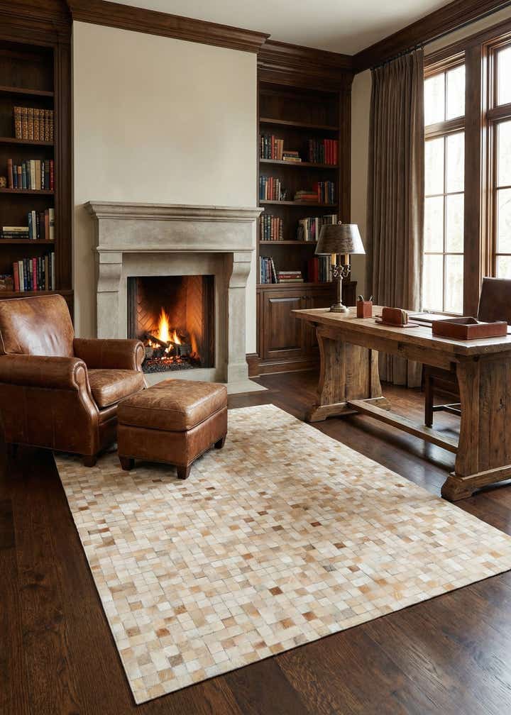 5' 2 x 8' 2 Cowhide - Patchwork Rug