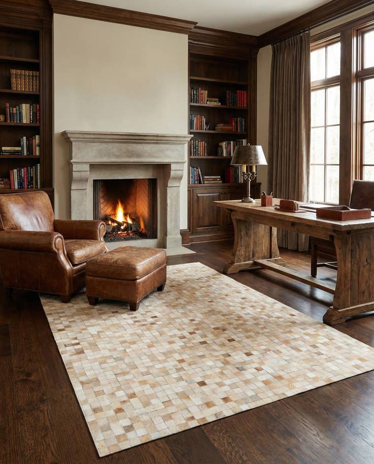 Detail image of 5' 2 x 8' 2 Cowhide - Patchwork Rug
