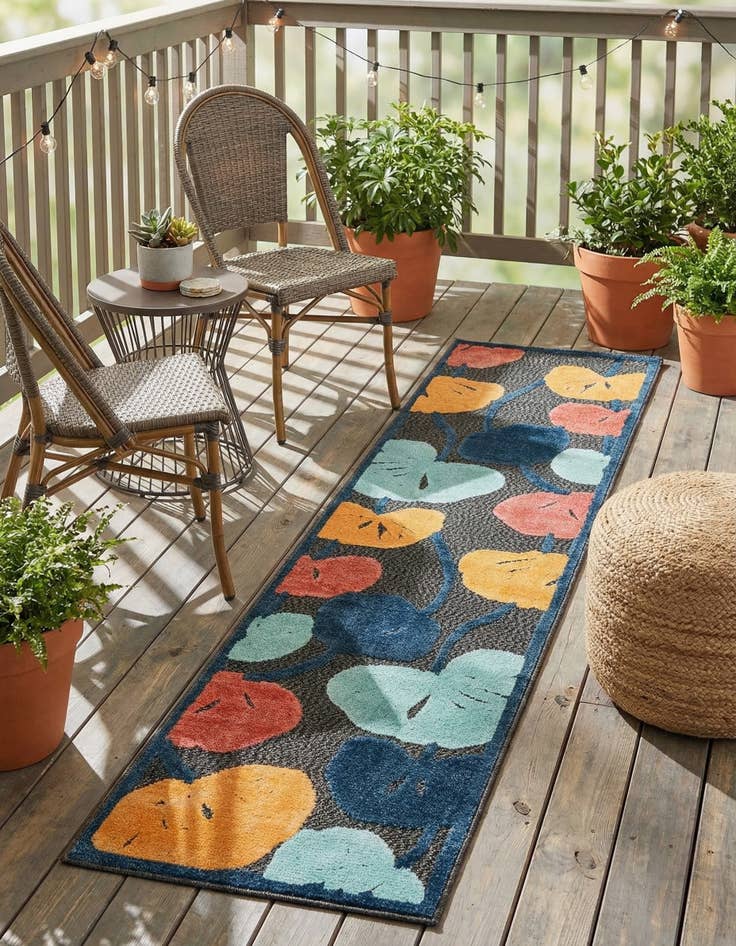 Detail image of 2' x 10'  Washable Belize Indoor / Outdoor Runner Rug