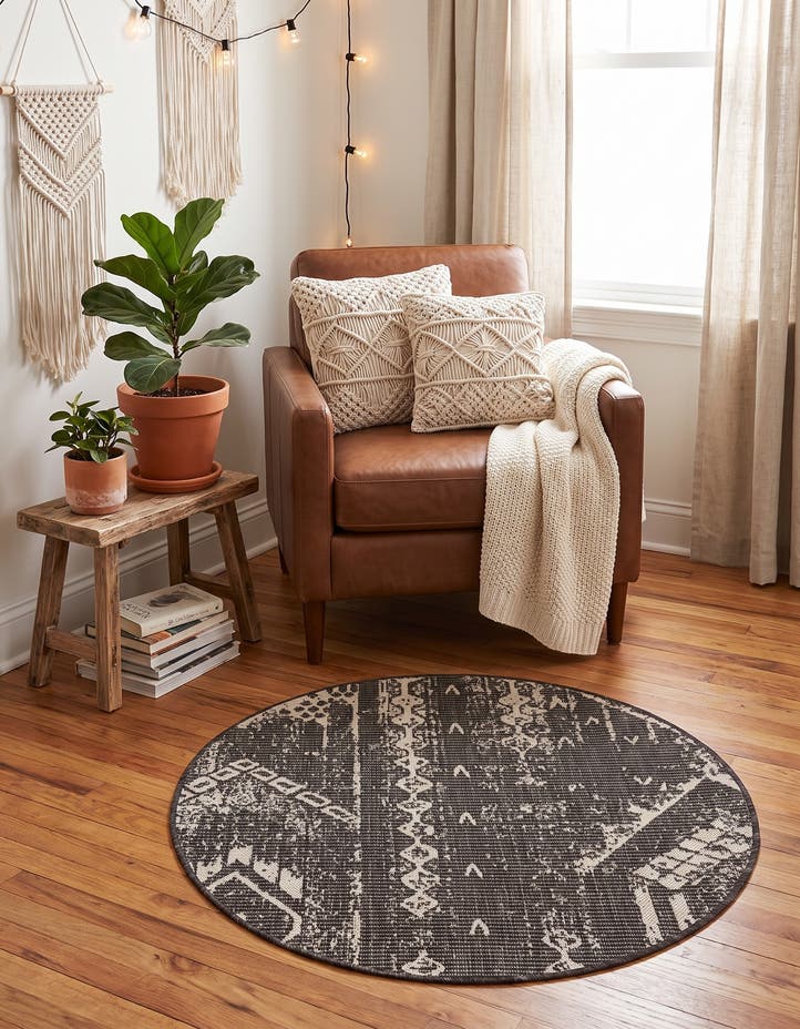 3' x 3' Easy-Clean Bohemian Indoor / Outdo...