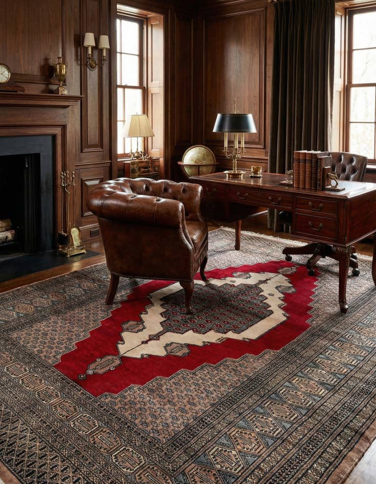 Detail image of 5' 2 x 7' 11  Hand Knotted Bokhara Oriental Wool Rug