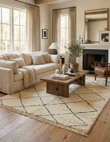 6' 7 x 9' 9 Hand Knotted Moroccan Wool Rug