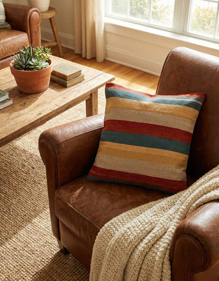 Detail image of 2' 5 x 2' 5  Hand Woven Pillow Wool Square Rug