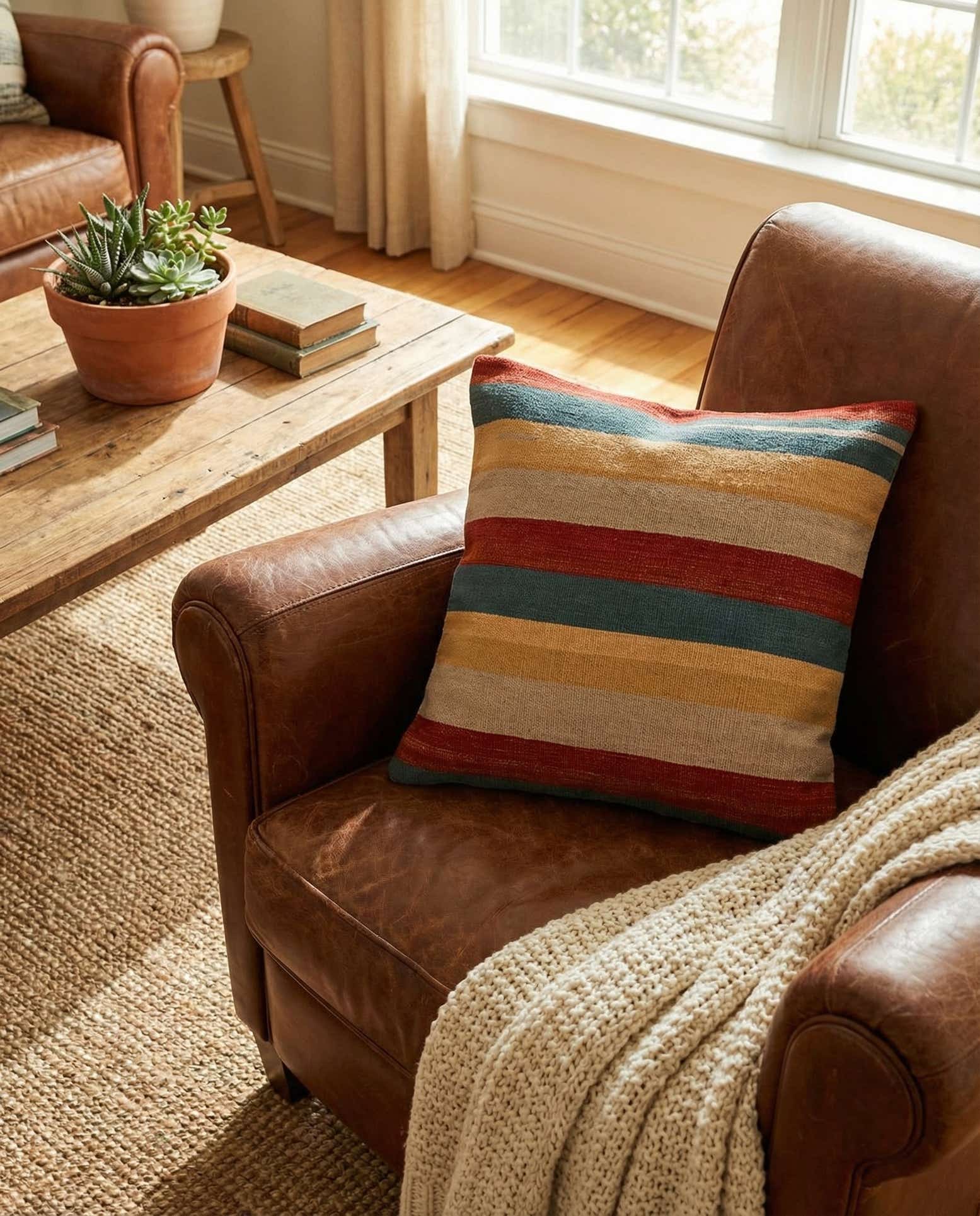 2' 5 x 2' 5 Hand Woven Pillow Wool Square Rug