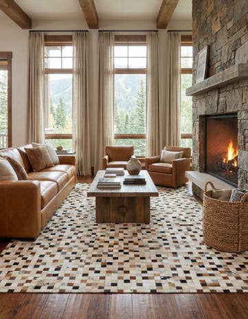 8' x 9' 9 Cowhide Stocks Rug