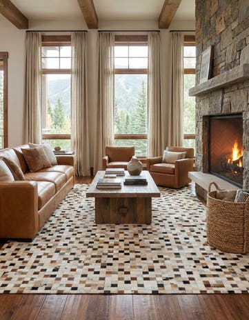 8' x 9' 9 Cowhide Stocks Rug