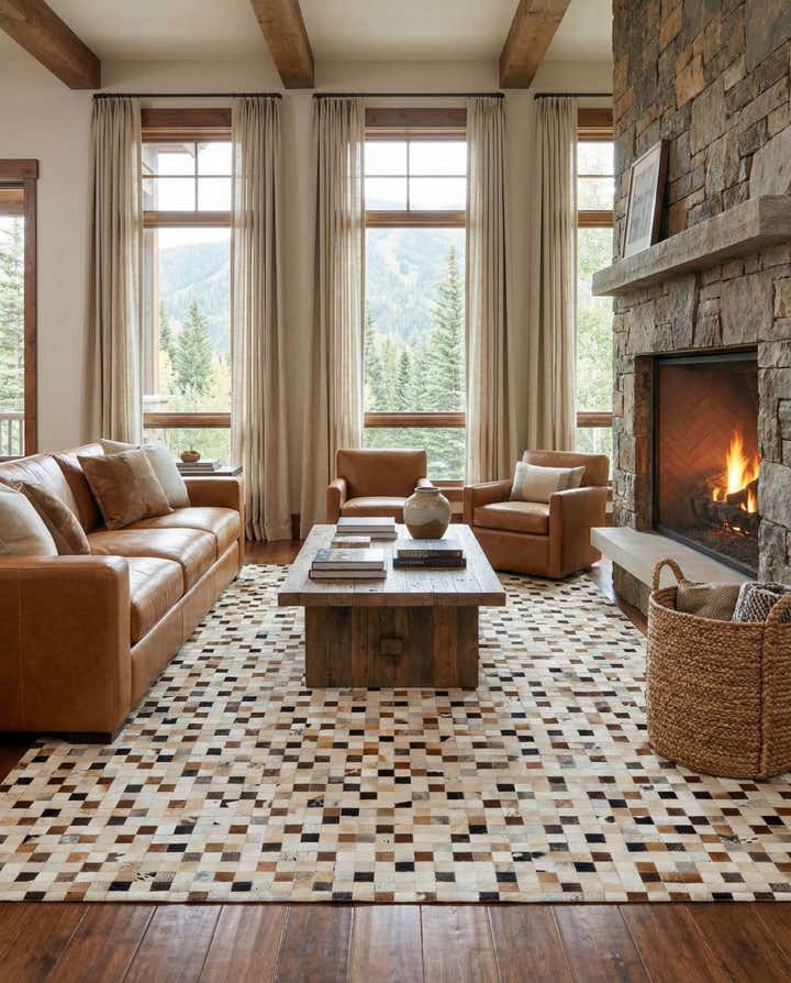 8' x 9' 9 Cowhide Stocks Rug