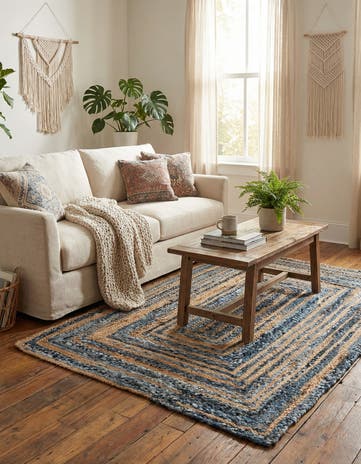4' 1 x 6' 1 Handmade Braided Chindi Rug