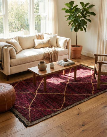 4' 2 x 6' 8 Hand Knotted Moroccan Wool Rug