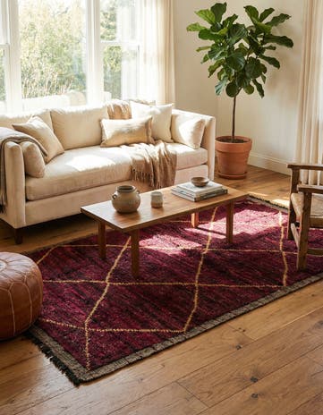 4' 2 x 6' 8 Hand Knotted Moroccan Wool Rug