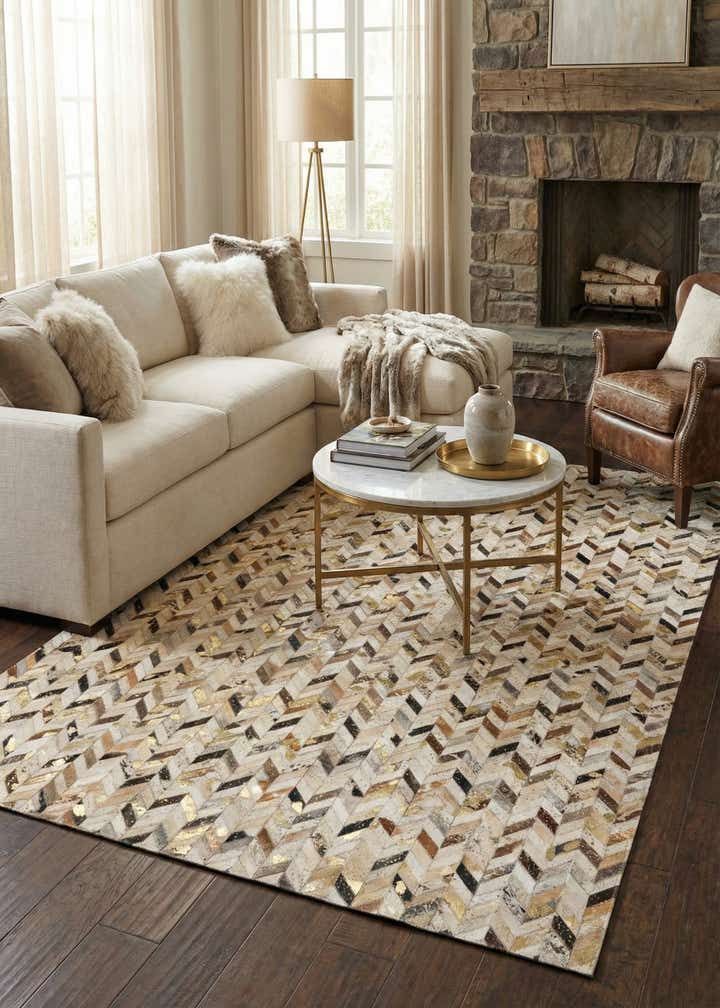 5' 2 x 7' 11 Cowhide - Patchwork Rug