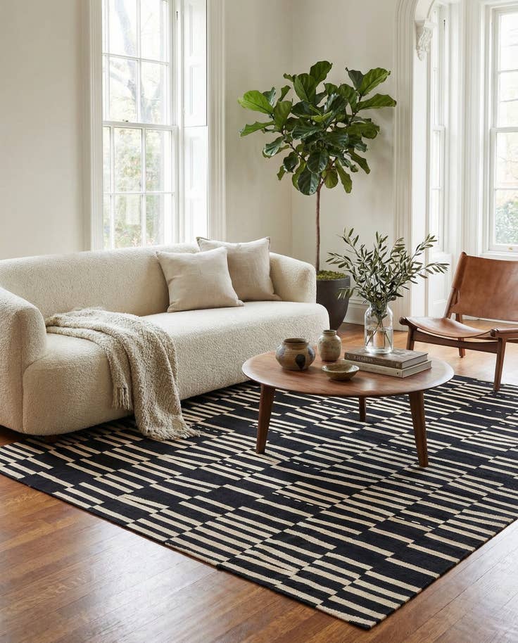 Detail image of 8' 4 x 9' 8 Hand Woven Kilim Modern Wool Rug