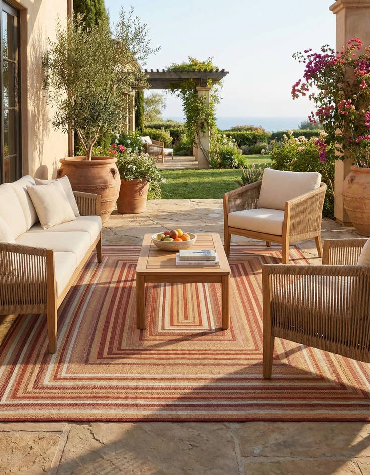 Detail image of 10' x 14'  Washable Baja Indoor / Outdoor Rug