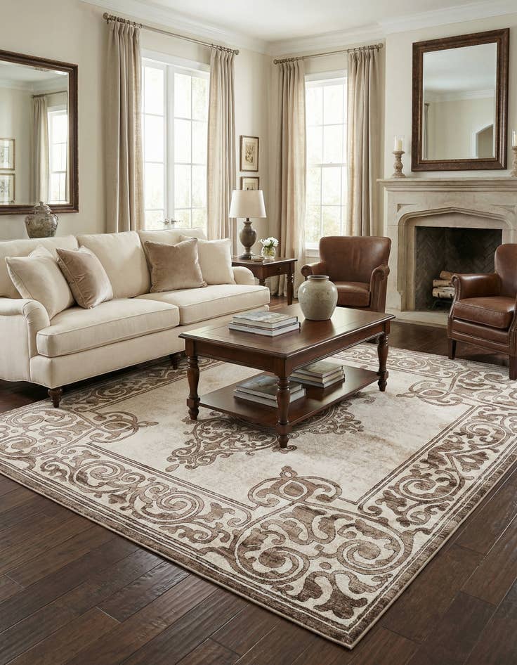 Detail image of 7' 10 x 7' 10 Hermitage Square Rug