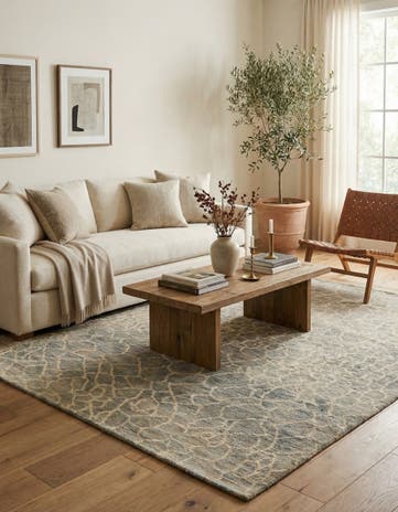 5' 6 x 8' Hand Knotted Moroccan Wool Rug