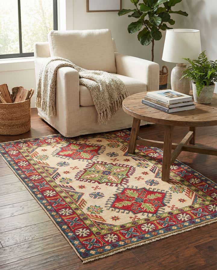3' 4 x 5' Hand Knotted Kazak Rug