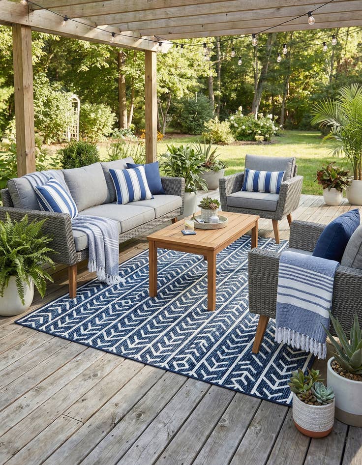 Detail image of 7' 10 x 7' 10  Washable Sabrina Soto Aston Indoor / Outdoor Square Rug