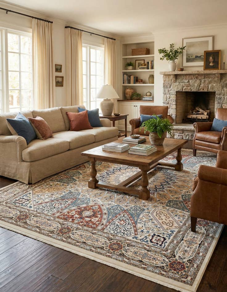 Detail image of  10' x 13' Nain Design Rug