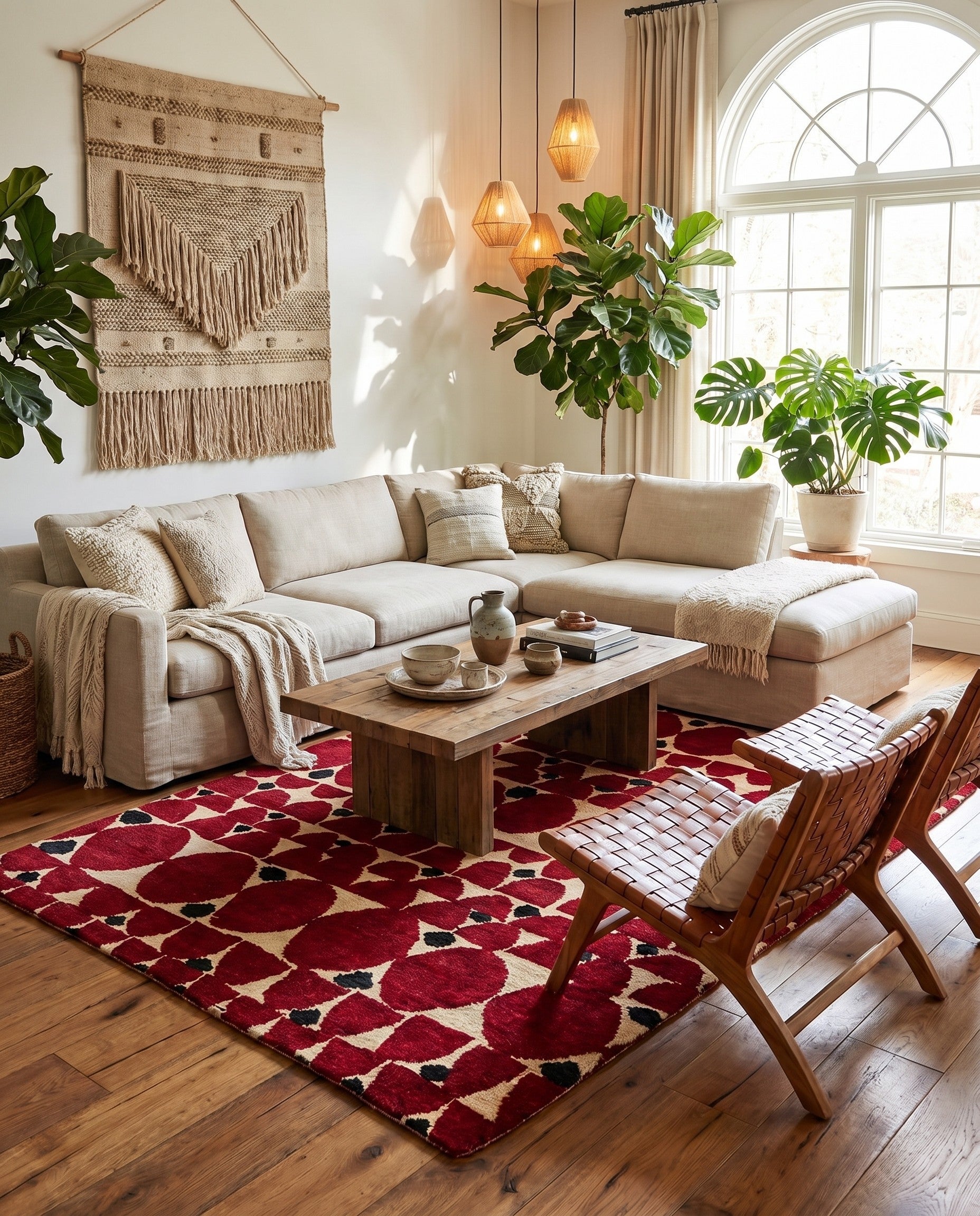 5' 7 x 8' 2 Hand Knotted Moroccan Wool Rug