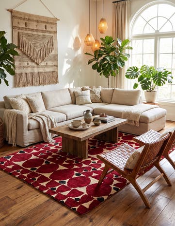5' 7 x 8' 2 Hand Knotted Moroccan Wool Rug