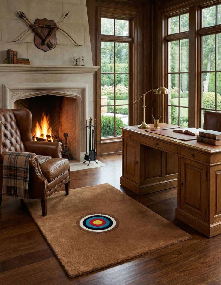 Detail image of 1' 4 x 2'  Hand Knotted WM Brown Driver Rug