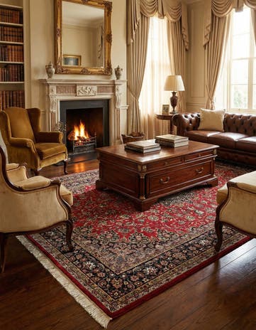 6' 7 x 9' 10 Isfahan Wool Rug