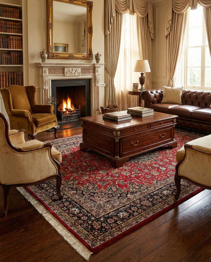 Detail image of 6' 7 x 9' 10 Isfahan Wool Rug