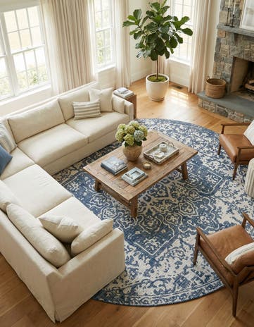 13' x 13' Easy-Clean Jill Zarin Dubai Indoor / Outdoor Round Rug
