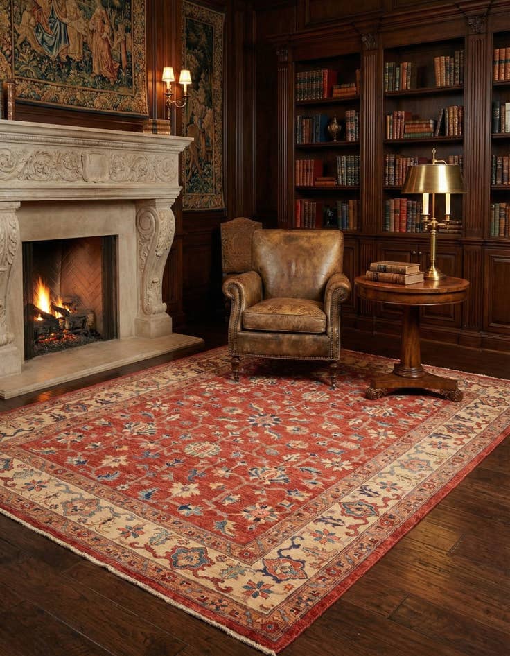 Detail image of 6' 4 x 8'  Hand Knotted Ariana Ziegler Rug