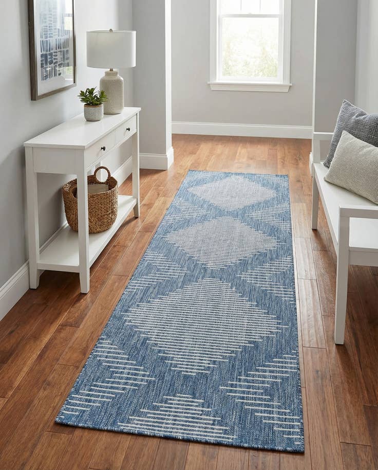Detail image of 2' x 8' Easy-Clean Modern Indoor / Outdoor Runner Rug