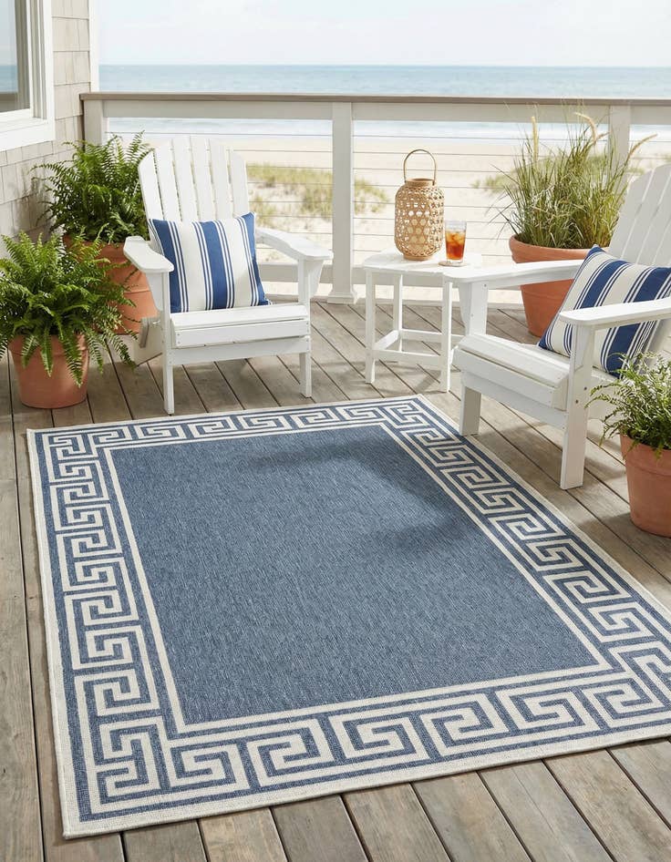 Detail image of 4' x 6' Easy-Clean Coastal Indoor / Outdoor Rug