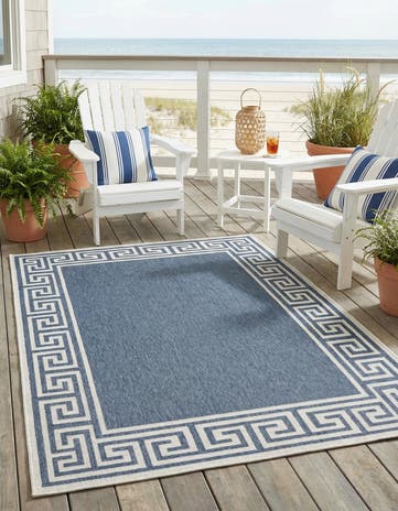 4' x 6' Easy-Clean Coastal Indoor / Outdoor Rug