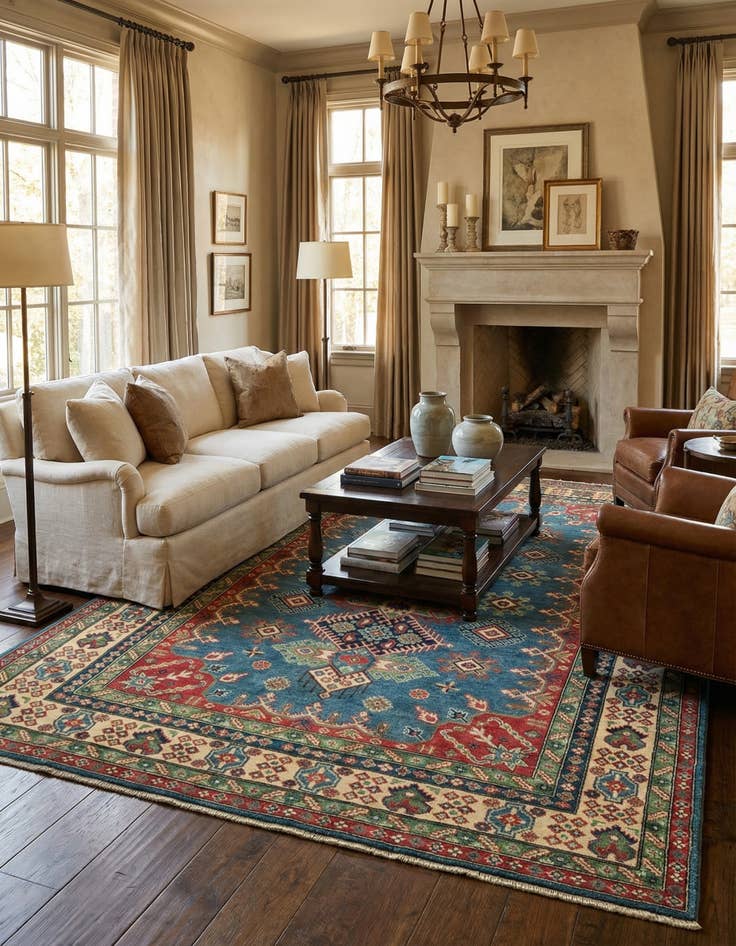 Detail image of  6' 6 x 9' 6  Hand Knotted Kazak Rug