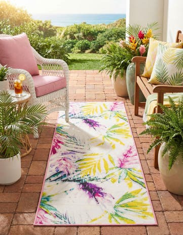 2' x 6' 1 Easy-Clean Jill Zarin Caribbean Indoor / Outdoor Runner Rug