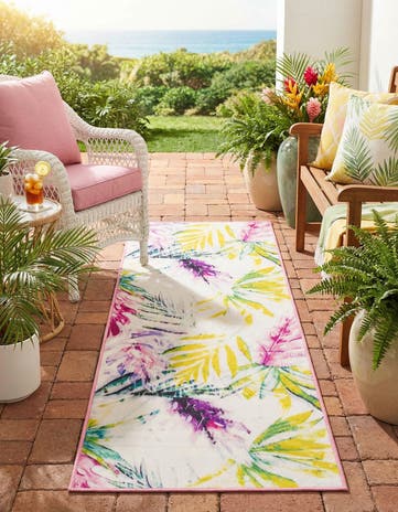 2' x 6' 1 Easy-Clean Jill Zarin Caribbean Indoor / Outdoor Runner Rug