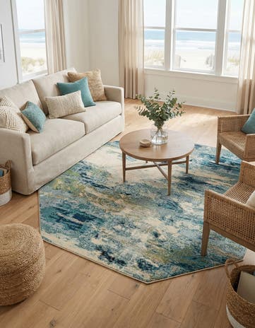 8' x 8' Washable Theia Octagon Rug