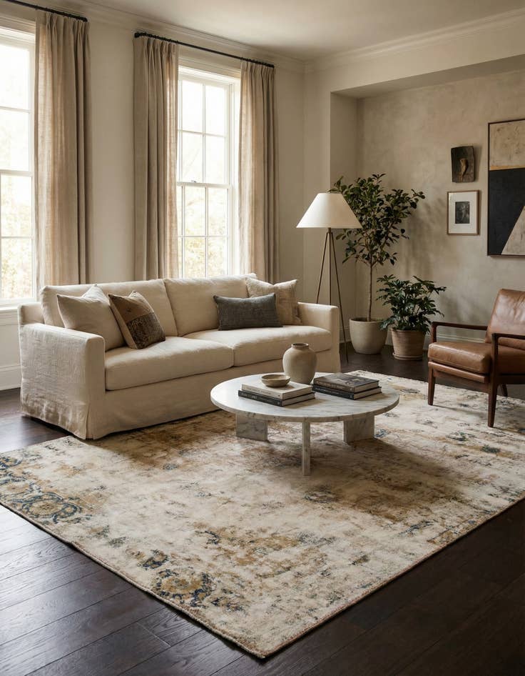 Detail image of 6' 8 x 11'  Hand Knotted Ultra Vintage Persian Wool Rug