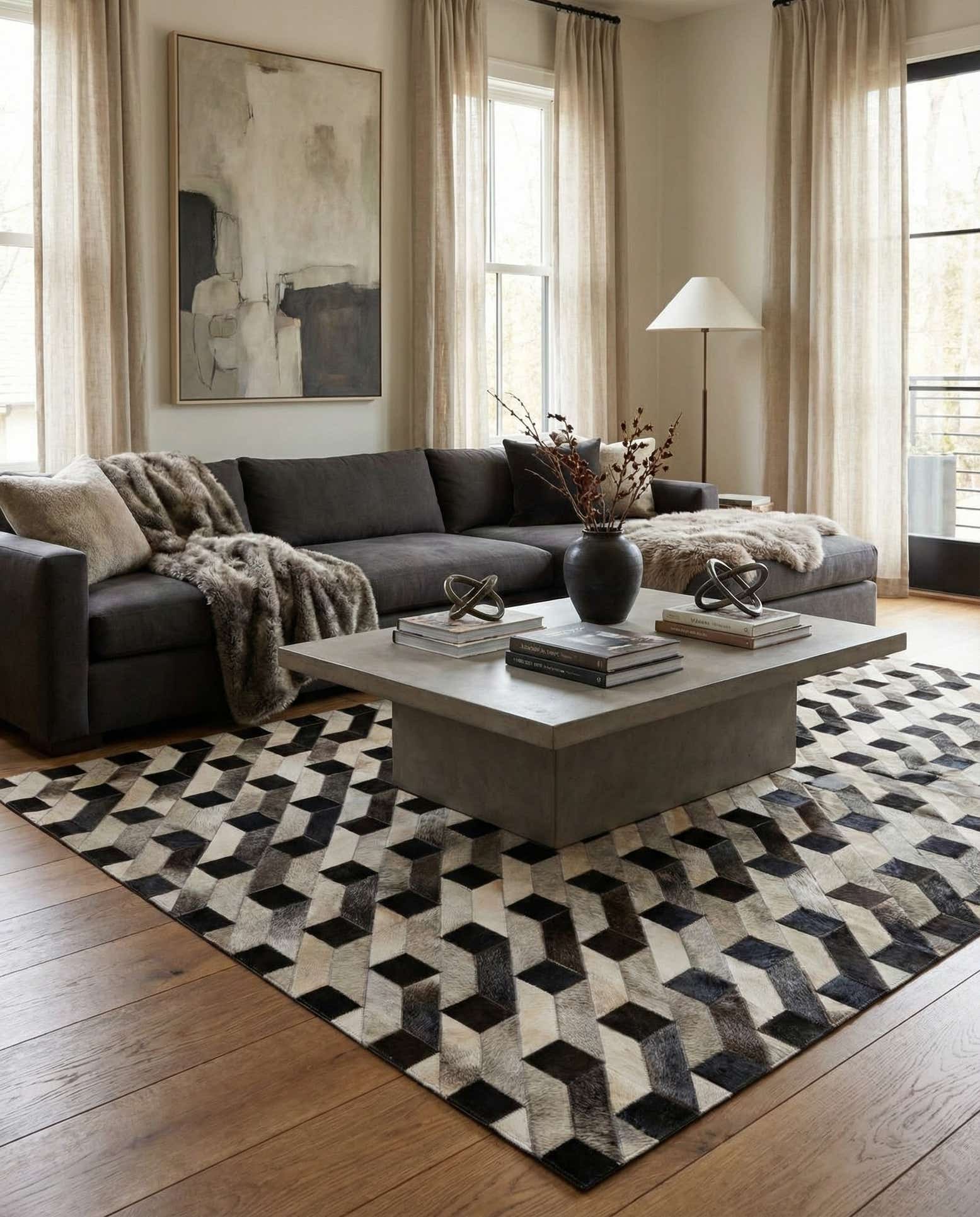 5' 2 x 8' 2 Cowhide - Patchwork Rug