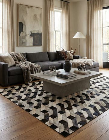 5' 2 x 8' 2 Cowhide - Patchwork Rug
