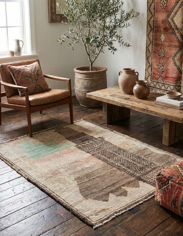 3' x 4' 6 Hand Knotted Ultra Vintage Persian Wool Rug