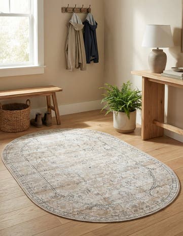 Ivory Oregon Oval Rug