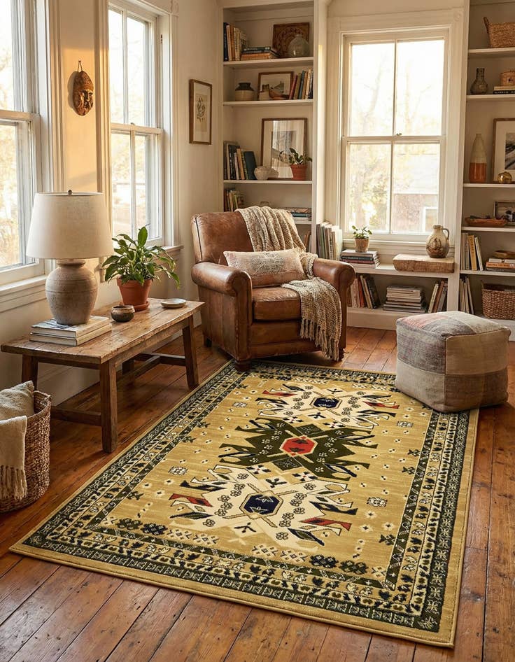 Detail image of 4' x 6' Heriz Design Rug