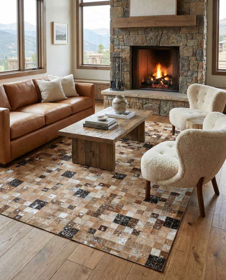 5' 2 x 7' 6 Cowhide Stocks Rug