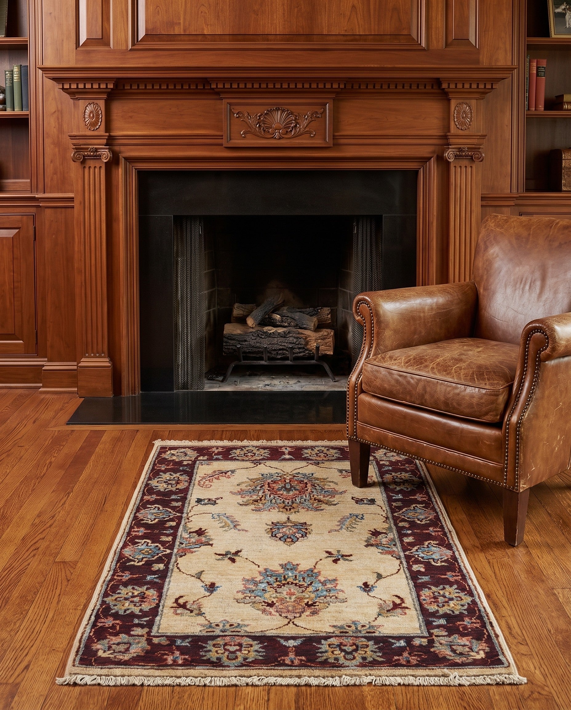 1' 11 x 3' Hand Knotted Ziegler Rug