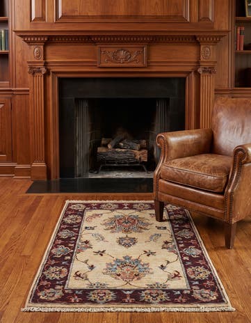 1' 11 x 3' Hand Knotted Ziegler Rug