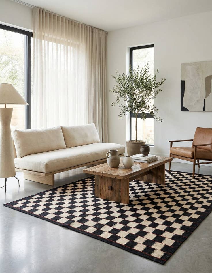 Detail image of 5' 3 x 6' 3  Hand Woven Kilim Modern Wool Rug