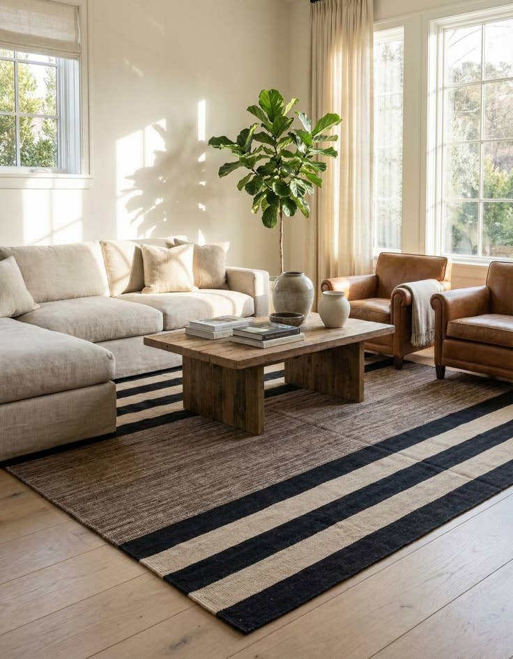 Detail image of 6' 8 x 9' 8  Hand Woven Kilim Modern Wool Rug